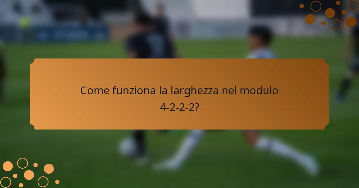 Come funziona la larghezza nel modulo 4-2-2-2?