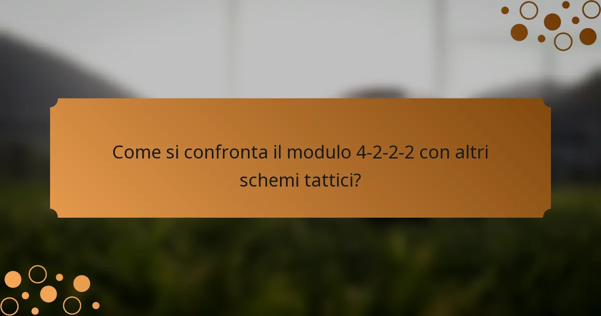 Come si confronta il modulo 4-2-2-2 con altri schemi tattici?